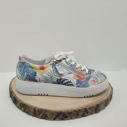 Chaussures plate multicolore avec motif fleur Andrea Conti