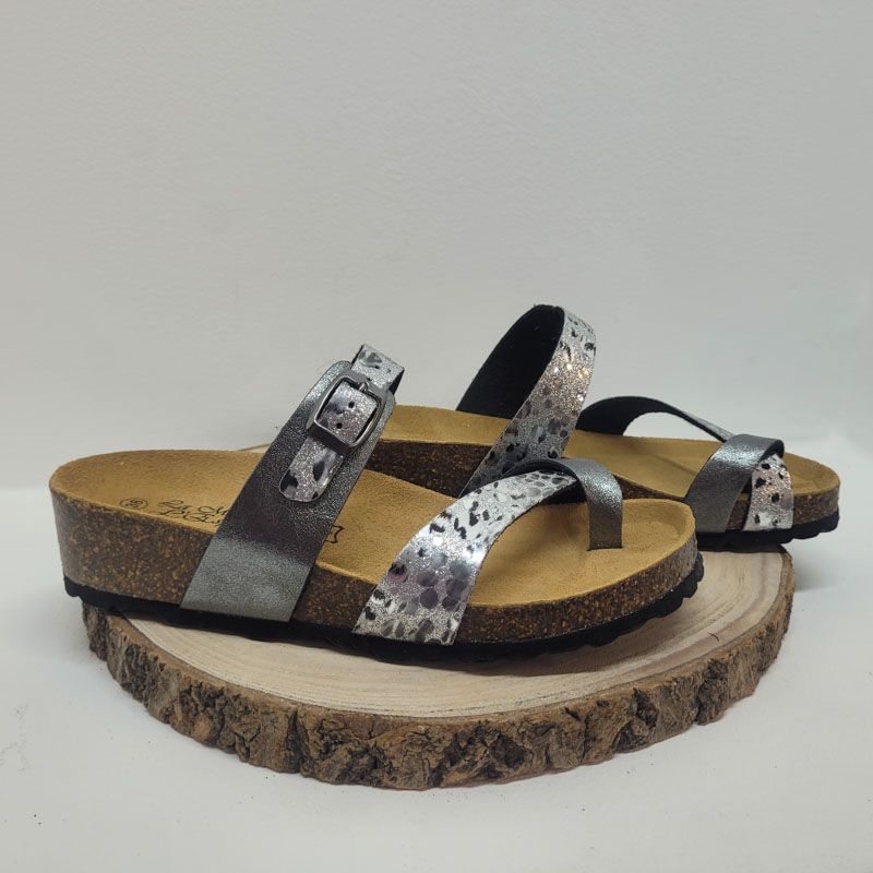 Tong acier avec paillettes et motifs Maison de l'espadrille 