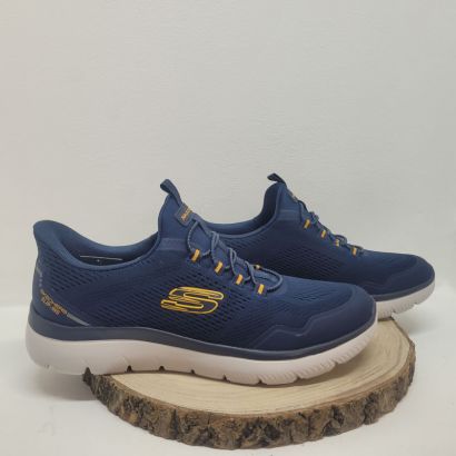 Basket bleu marine mesh semelle blanche Skechers