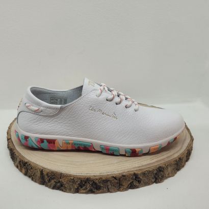 Basket plate blanche avec semelle multicolore TBS