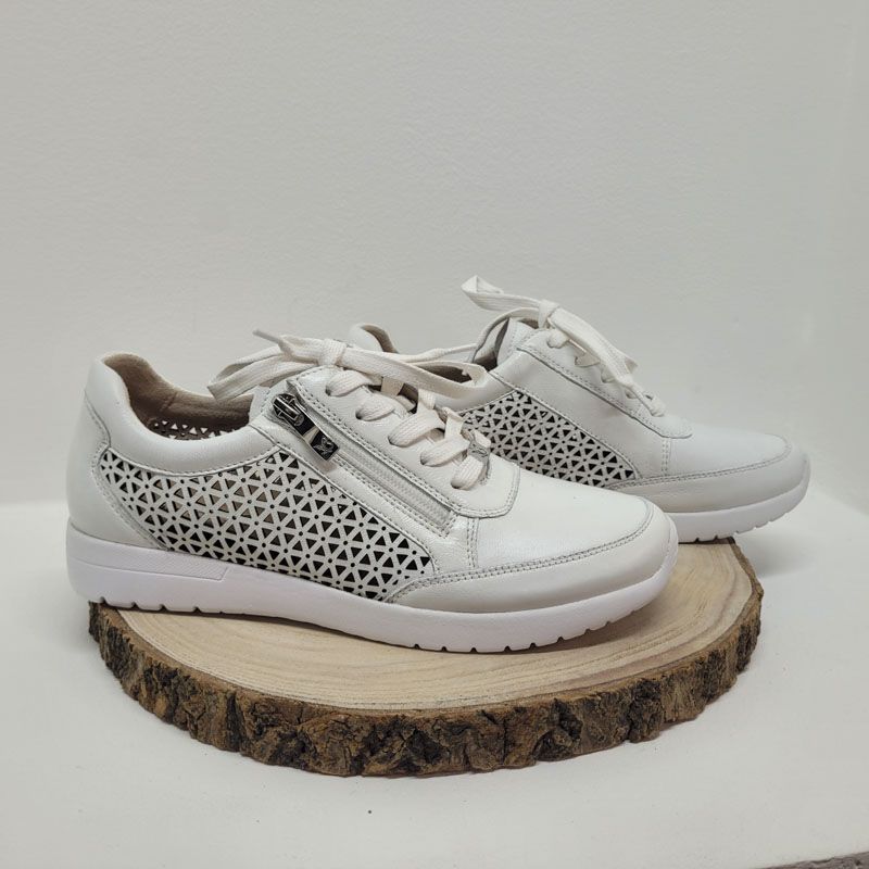 Basket plate blanche avec dentelle et zip Caprice 