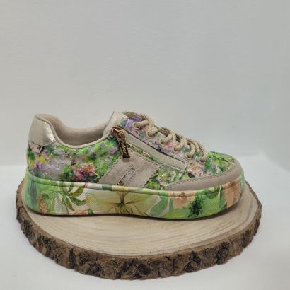 Basket plate verte semelle épaisse Rieker