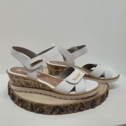 Nu-pied blanc compensé 2 velcros petite croix Remonte