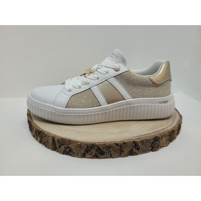 basket blanche et or libellule sur lacet bande or remonte