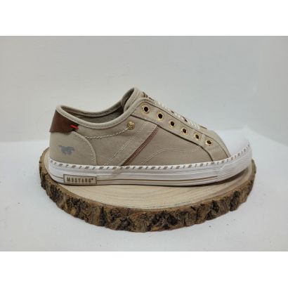 Basket plate beige tissus avec élastique Mustang