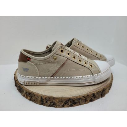 Basket plate beige tissus avec élastique Mustang