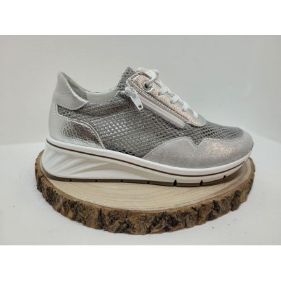 Basket plate argent perforé avec zip Suave