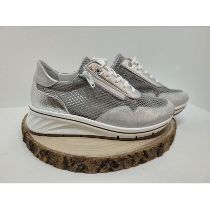 Basket plate argent perforé avec zip Suave