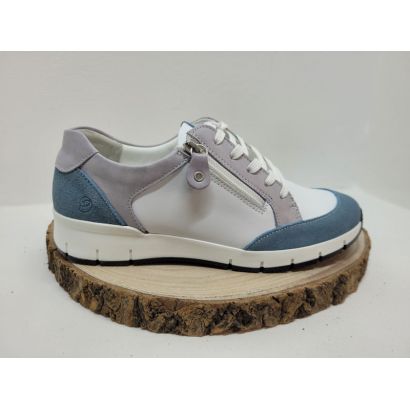 Basket blanche jeans et mauve Suave