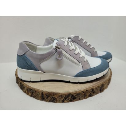 Basket blanche jeans et mauve Suave