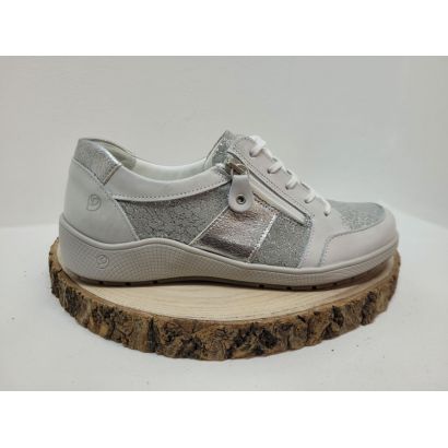 Basket plate grise argenté zip avec imprimé suave 