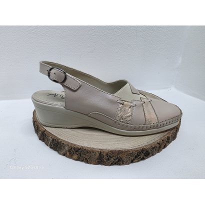 Ballerine compensébeige et blanche avec avant fermé Arima