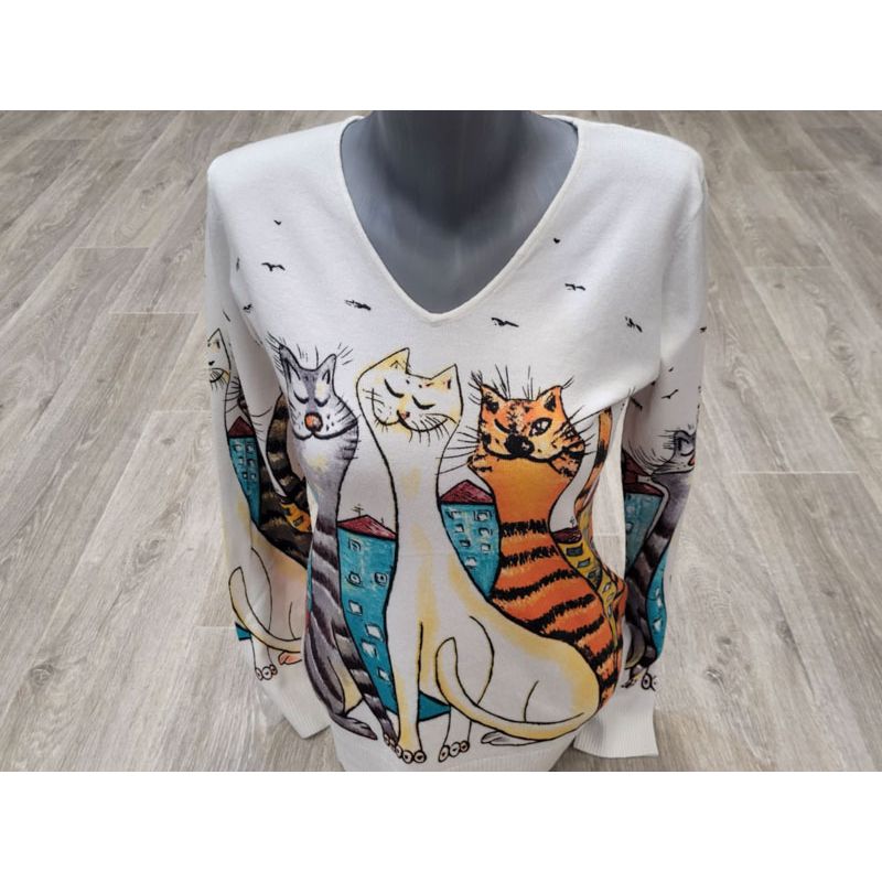 pull "D" chat maison 