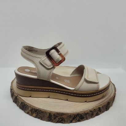 nu - pied compensée beige deux velcros boucle bicolore Remonte 