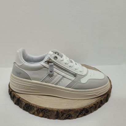 Basket plate blanche et argenté avec un zip 