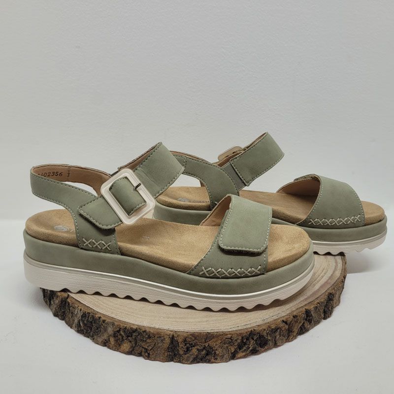 Nu - pied plat vert d'eau deux velcros boucleRemonte 