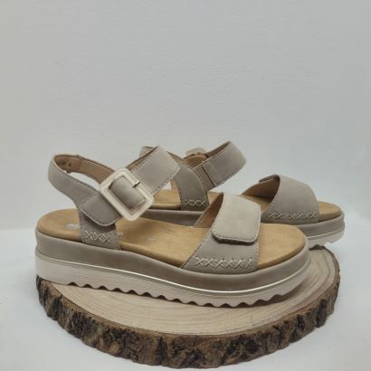 Nu- pied plat beige semelle amovible beige et blanche Remonte 