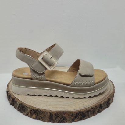 Nu- pied plat beige semelle amovible beige et blanche Remonte 