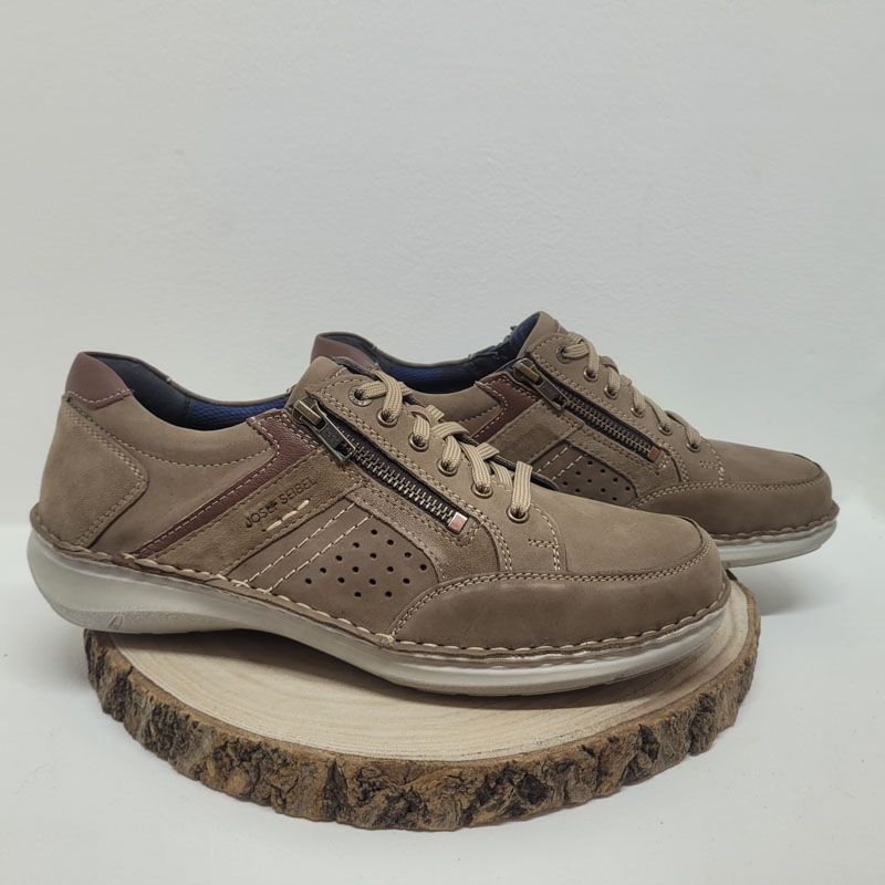 Chaussures à lacets large taupe avec zip Josef seibel 