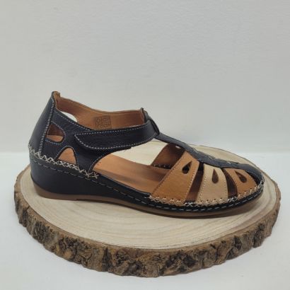 Sandale noir beige et camel Altex