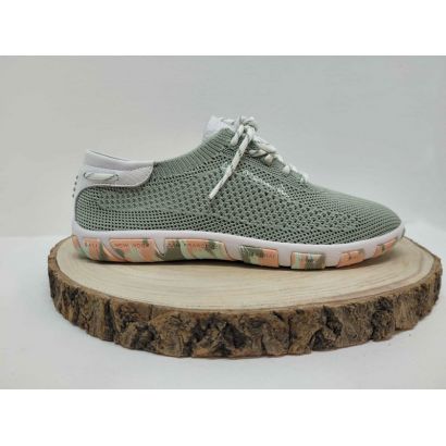 Basket plate mesh verte fantaisie sur la semelle TBS