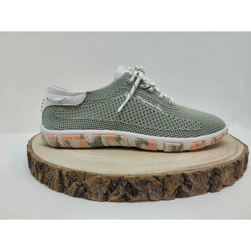 Basket plate mesh verte fantaisie sur la semelle TBS
