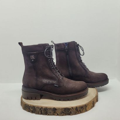 Bottine marron à lacets avec zip fantaisie "DK" sur le côté Dorking