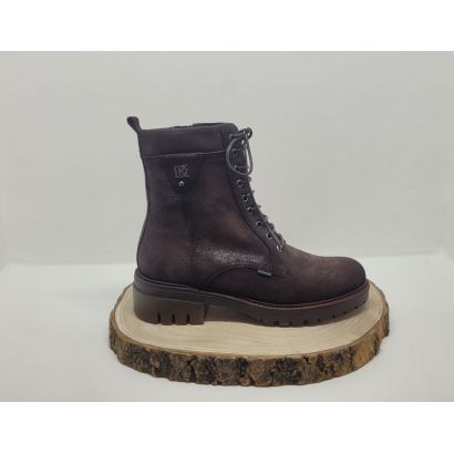 Bottine marron à lacets avec zip fantaisie "DK" sur le côté Dorking