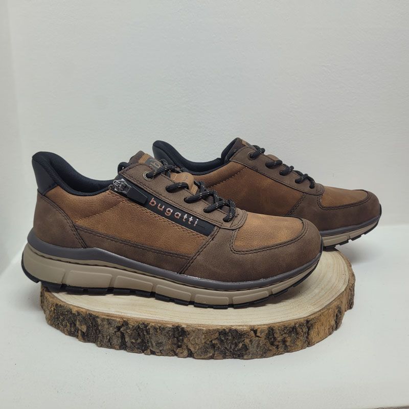 Basket marron avec zip semelle grise Bugatti