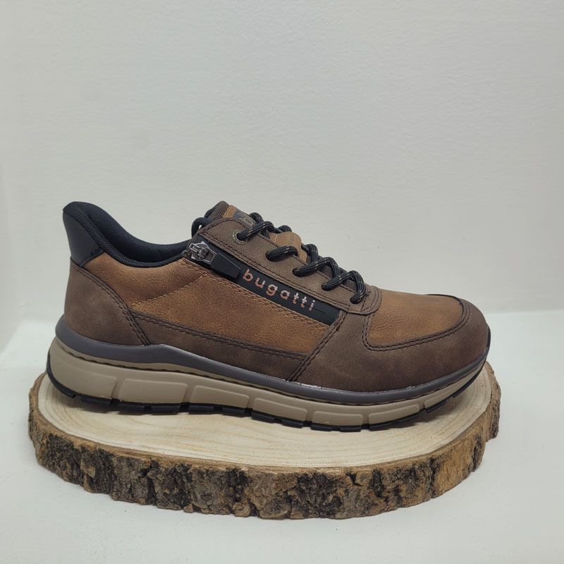 Basket marron avec zip semelle grise Bugatti