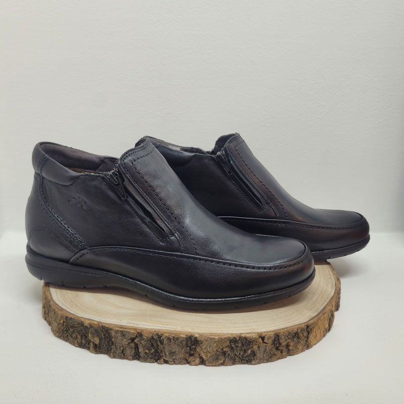 Bottine noire 2 tirettes Fluchos