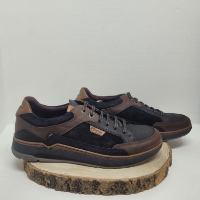 Basket noir et marron à lacets semelle noir avec liseré marron Fluchos 