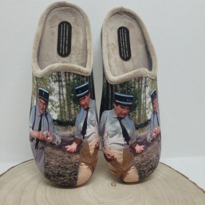 Mûle beige gendarme et pétanque Maison de l'espadrille 