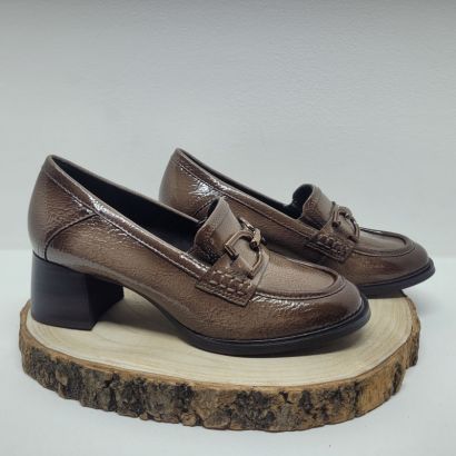 Mocassin taupe à talon décroché Jana 
