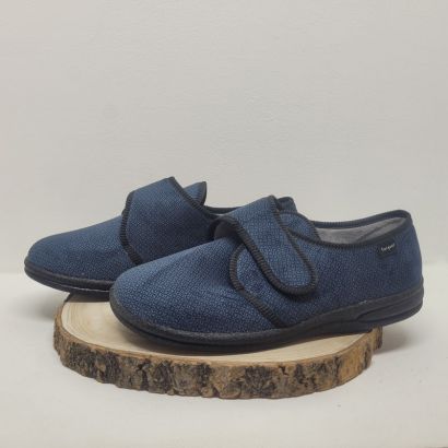Pantoufle bleu 1 velcro Fargeot 