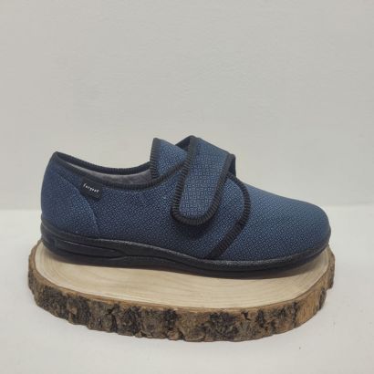 Pantoufle bleu 1 velcro Fargeot 