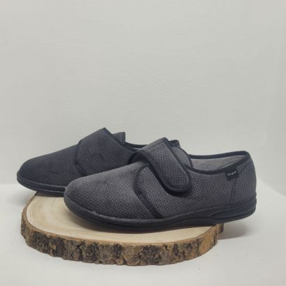 Pantoufle grise 1 velcro Fargeot