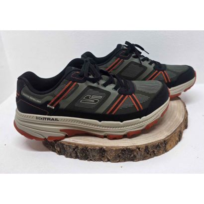 Basket mesh kaki bande orange semelle beige et orange Skechers
