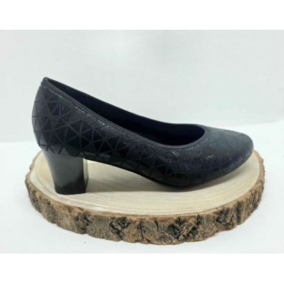 Escarpin à talon motif triangle bout rond Rieker