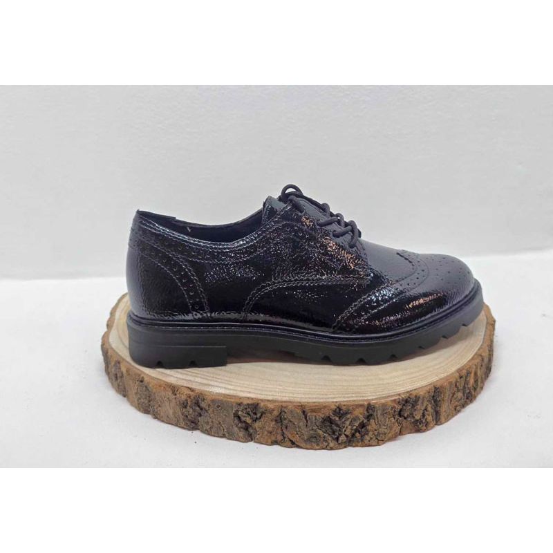 Derbies Noir vernis à lacets fantaisie sur l'avant Remonte