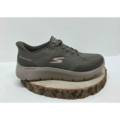 Basket taupe slip ins lavable en machine semelle beige Skechers 