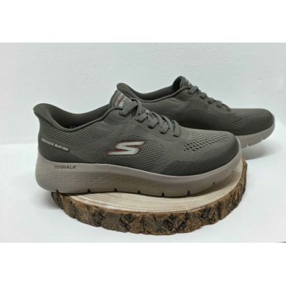 Basket taupe slip ins lavable en machine semelle beige Skechers 