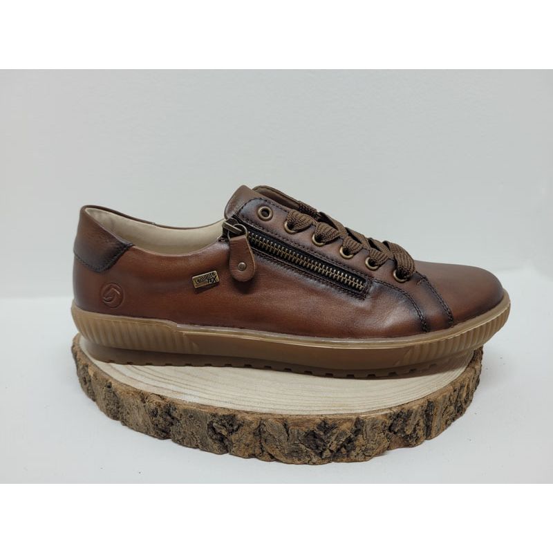 Basket plate marron zip semelle Beige à lacets Remonte