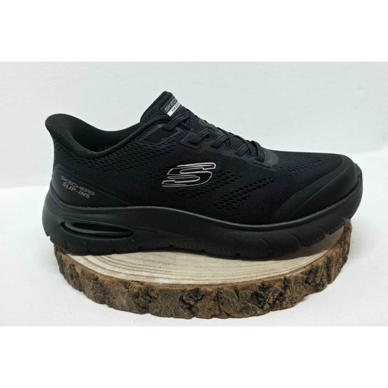 Basket mesh noir slip ins logo blanc Skechers 
