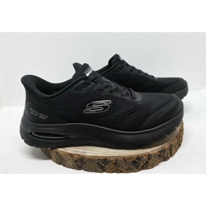 Basket mesh noir slip ins logo blanc Skechers 