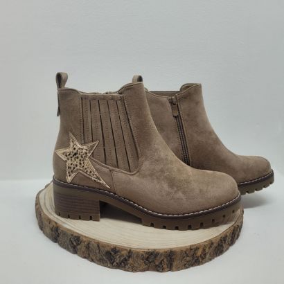 Bottine beige daim étoile