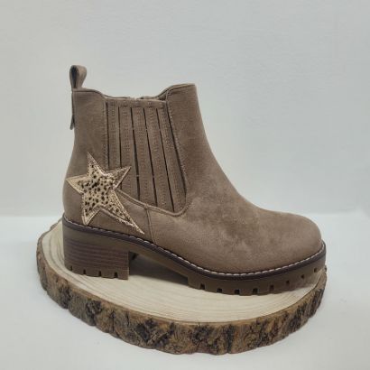 Bottine beige daim étoile