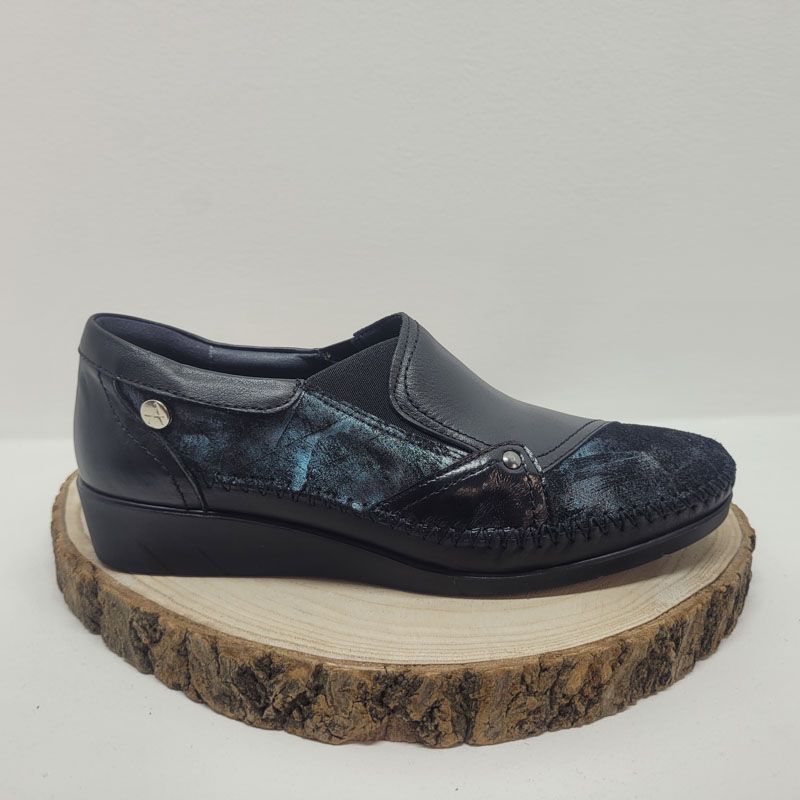 Mocassin noir élastique Arima