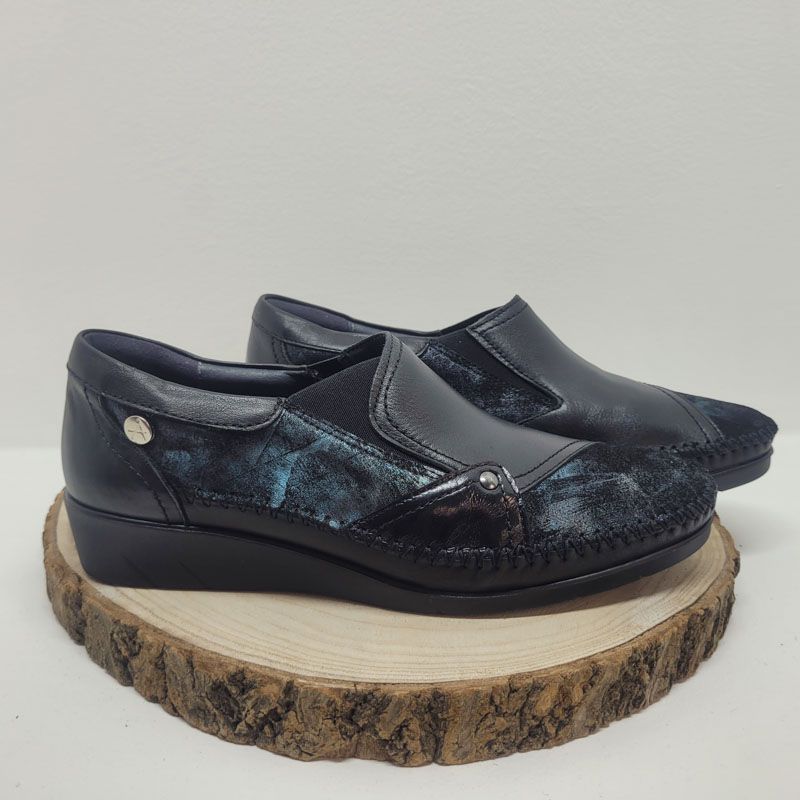 Mocassin noir élastique Arima
