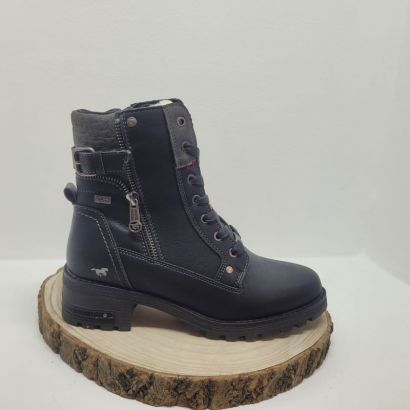 Bottine noir et grise fantaisie zip et boucle à l'arrière Mustang 